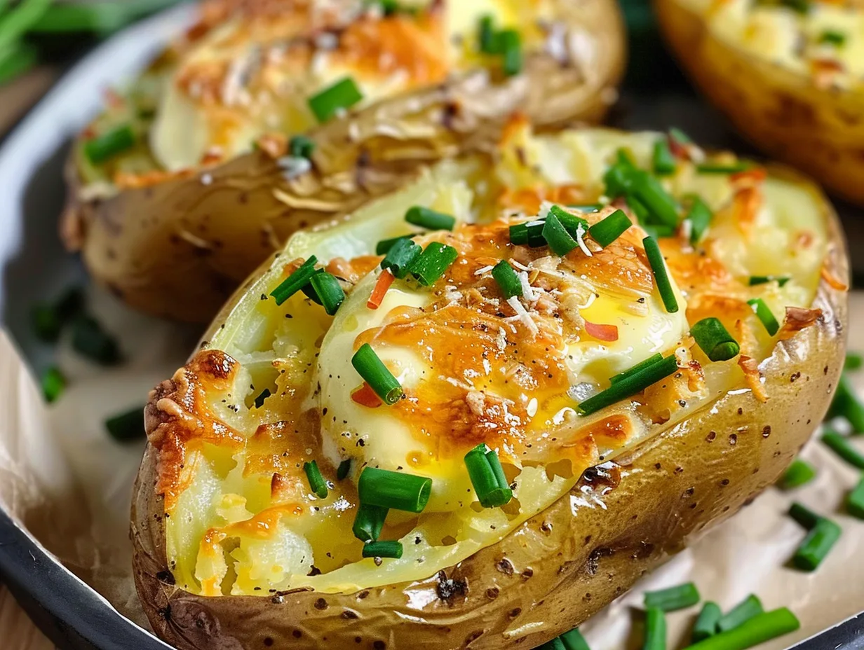 Baked Potatoes with Butter and Chives