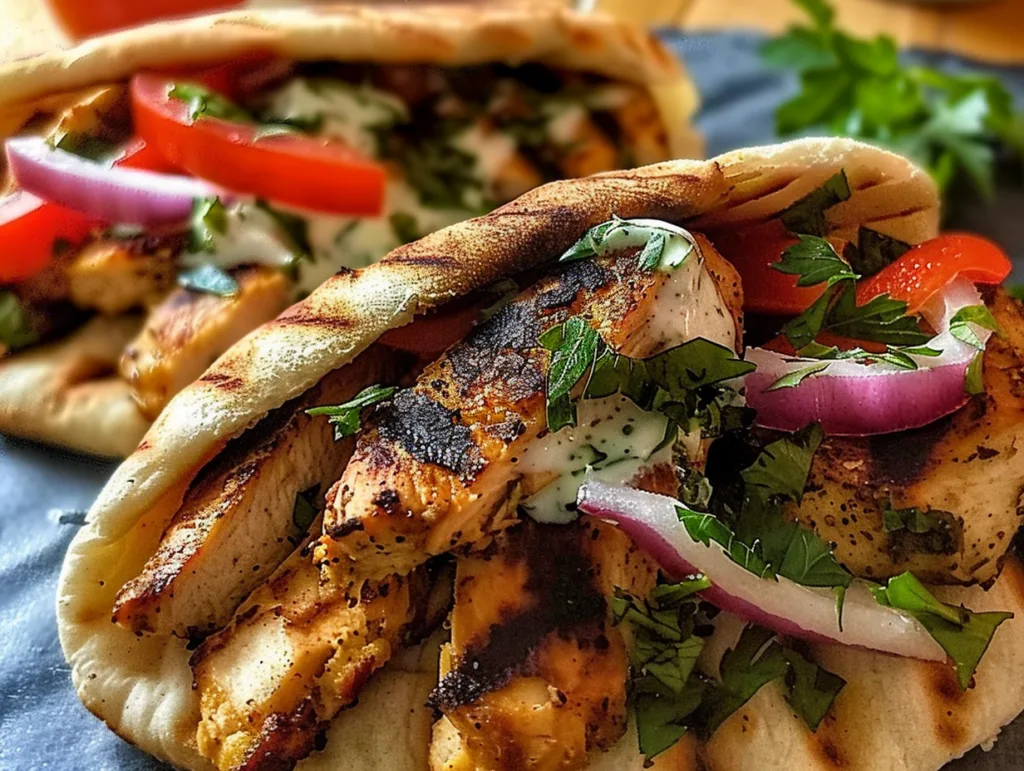 Flavor-Packed Chicken Pitas with Greek Yogurt Sauce