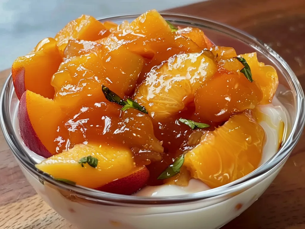 Caramelized Peaches with Honey Yogurt for Sweet Heat