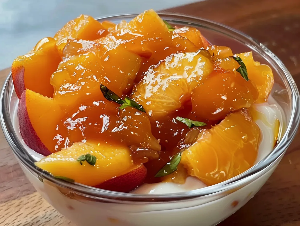 Caramelized Peaches with Honey Yogurt for Sweet Heat