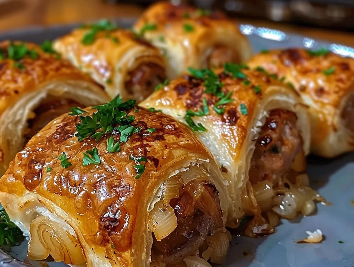 Irresistible French Onion Sausage Rolls