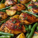 One-Pan Balsamic Chicken with Green Beans and Potatoes