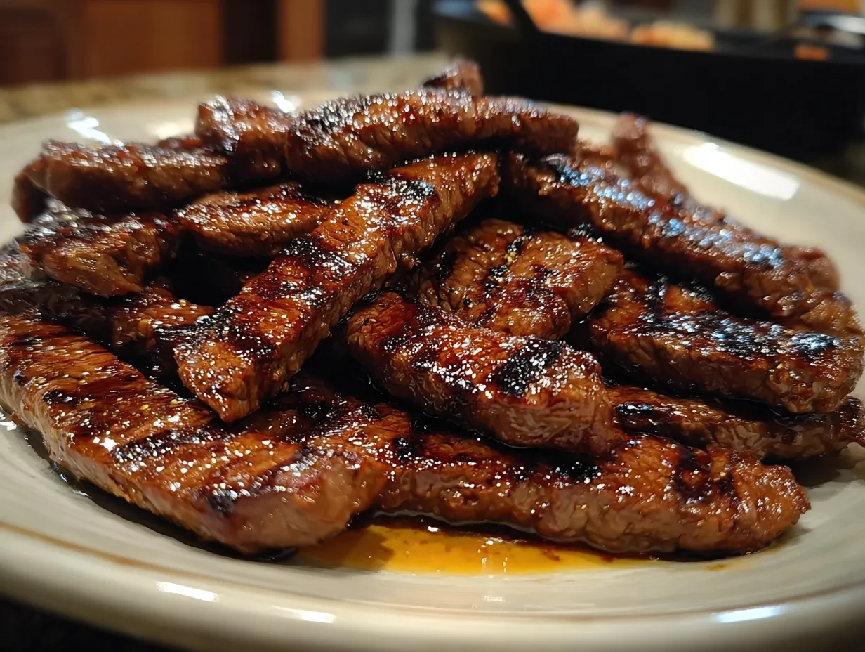 Grill Pan Honey Glazed Steak Strips for Busy Nights