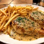Gourmet creamy pepper chicken with crispy potatoes