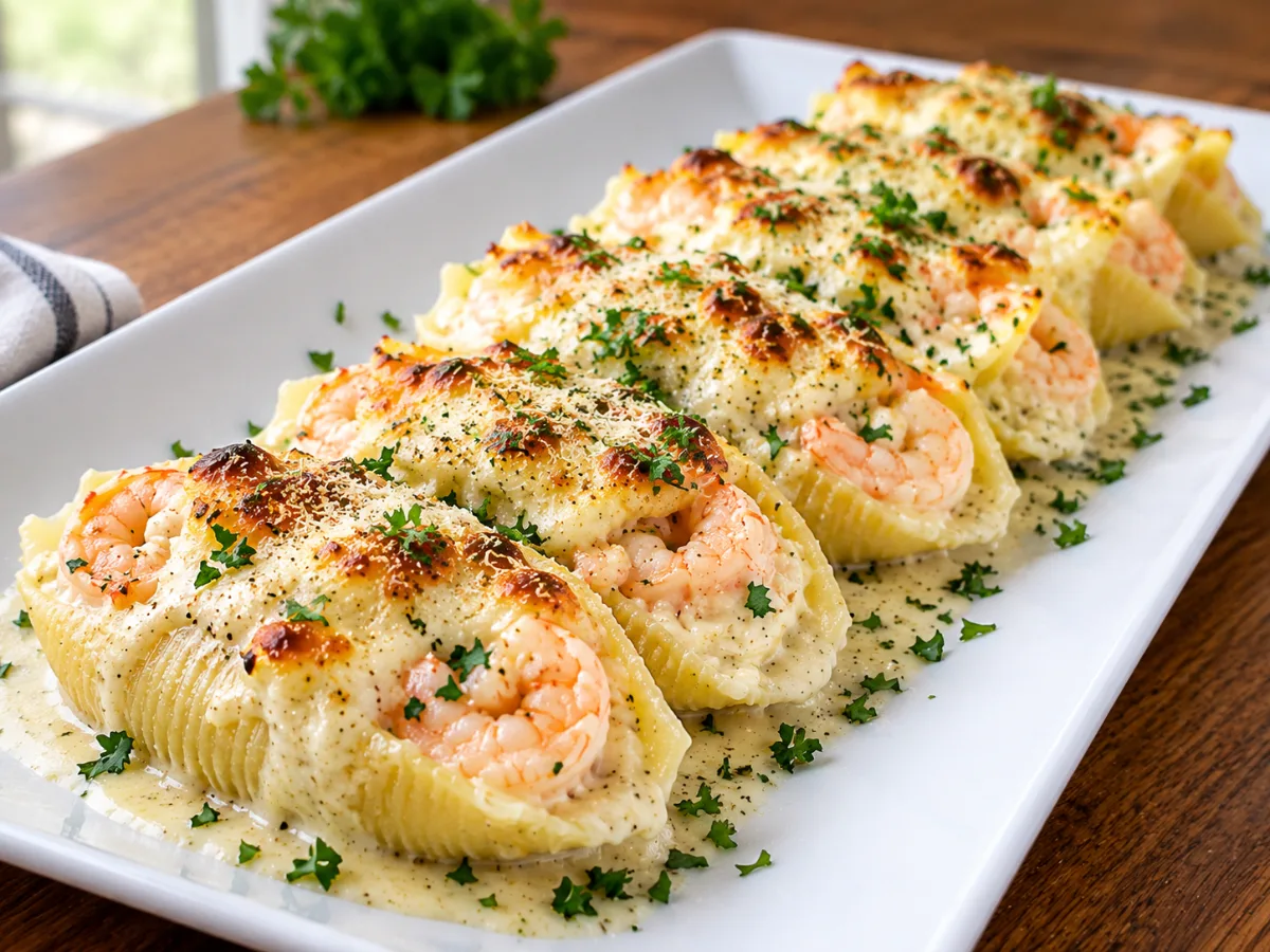Creamy Shrimp Alfredo Stuffed Shells 1