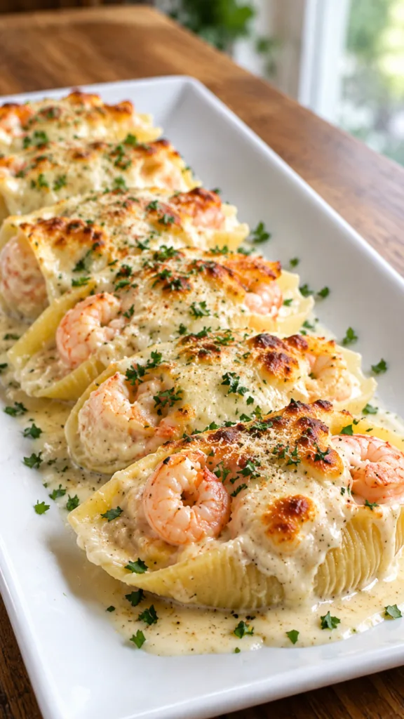 Creamy Shrimp Alfredo Stuffed Shells 2