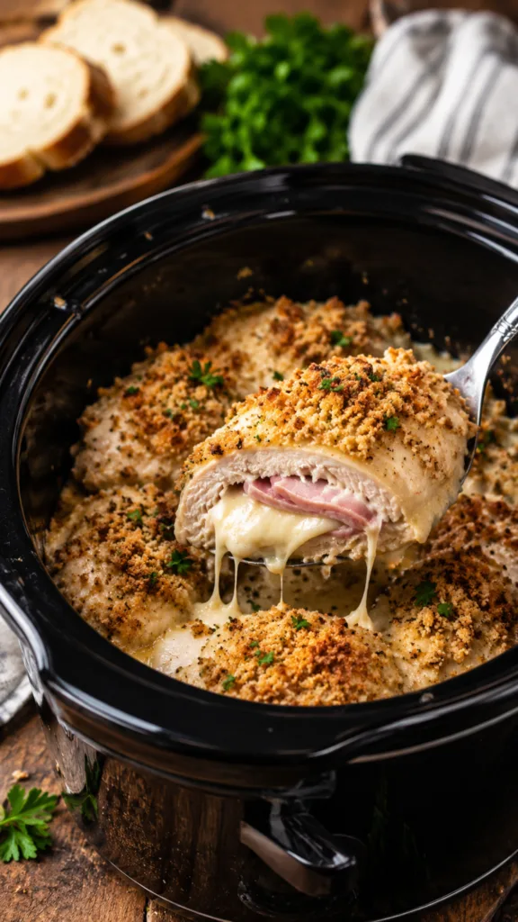 5-Ingredient Slow Cooker Chicken Cordon Bleu: Easy & Delicious: slow-cooker-chicken-cordon-bleu -2
