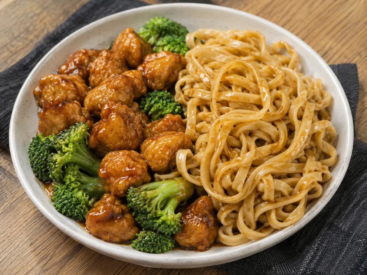 Noodles with chicken and broccoli 1