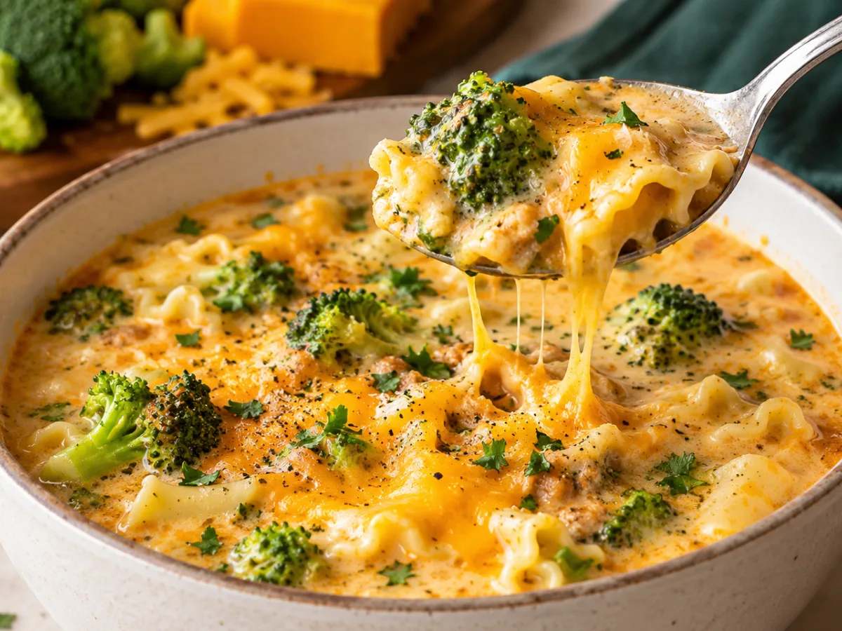 Broccoli Cheddar Lasagna Soup 1