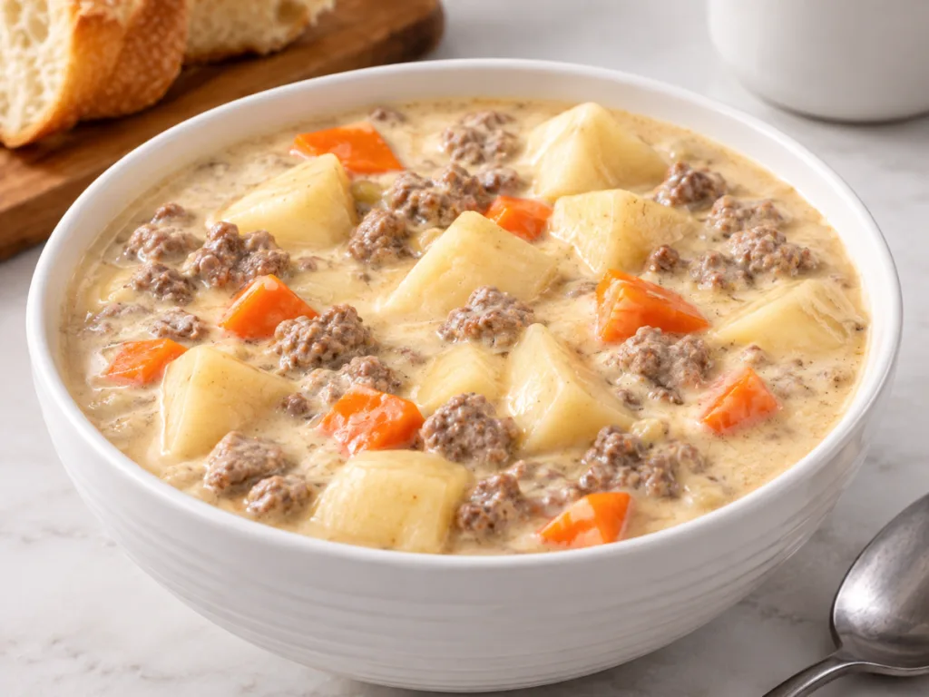 Cheeseburger Soup 1