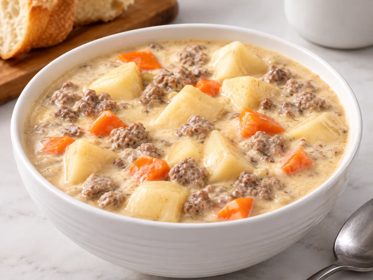 Cheeseburger Soup 1
