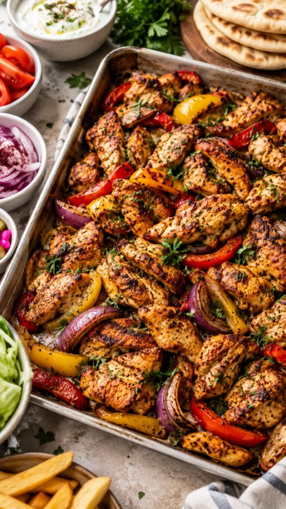 Chicken Shawarma Sheet Pan Dinner
