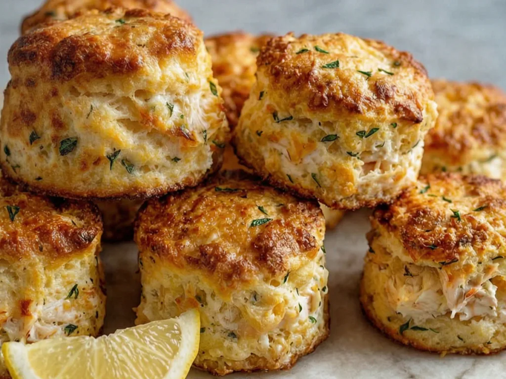 Crab Stuffed Cheddar Bay Biscuits with Lemon Garlic Butter 1