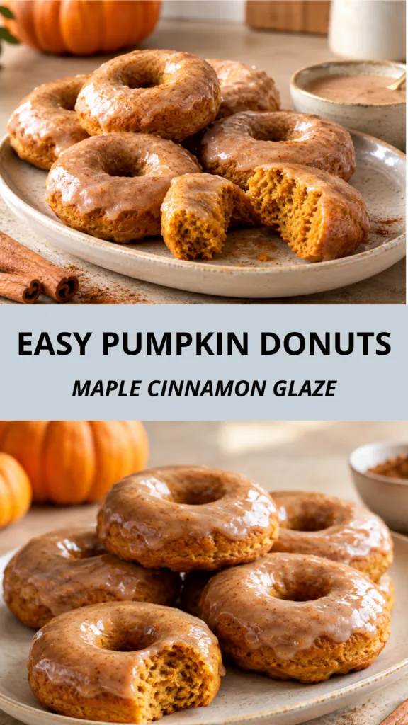 EASY PUMPKIN DONUTS Maple Cinnamon Glaze