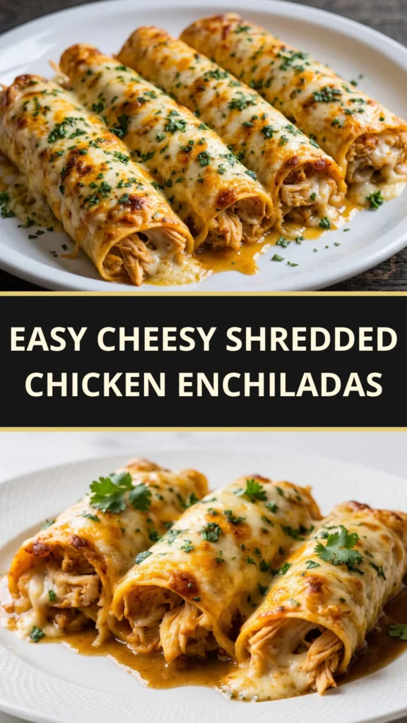 Easy Cheesy Shredded Chicken Enchiladas