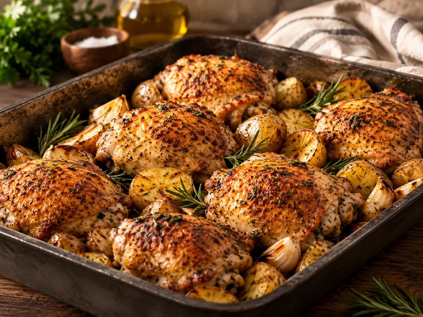 Easy & Delicious One-Pan Chicken Thighs and Potatoes 2