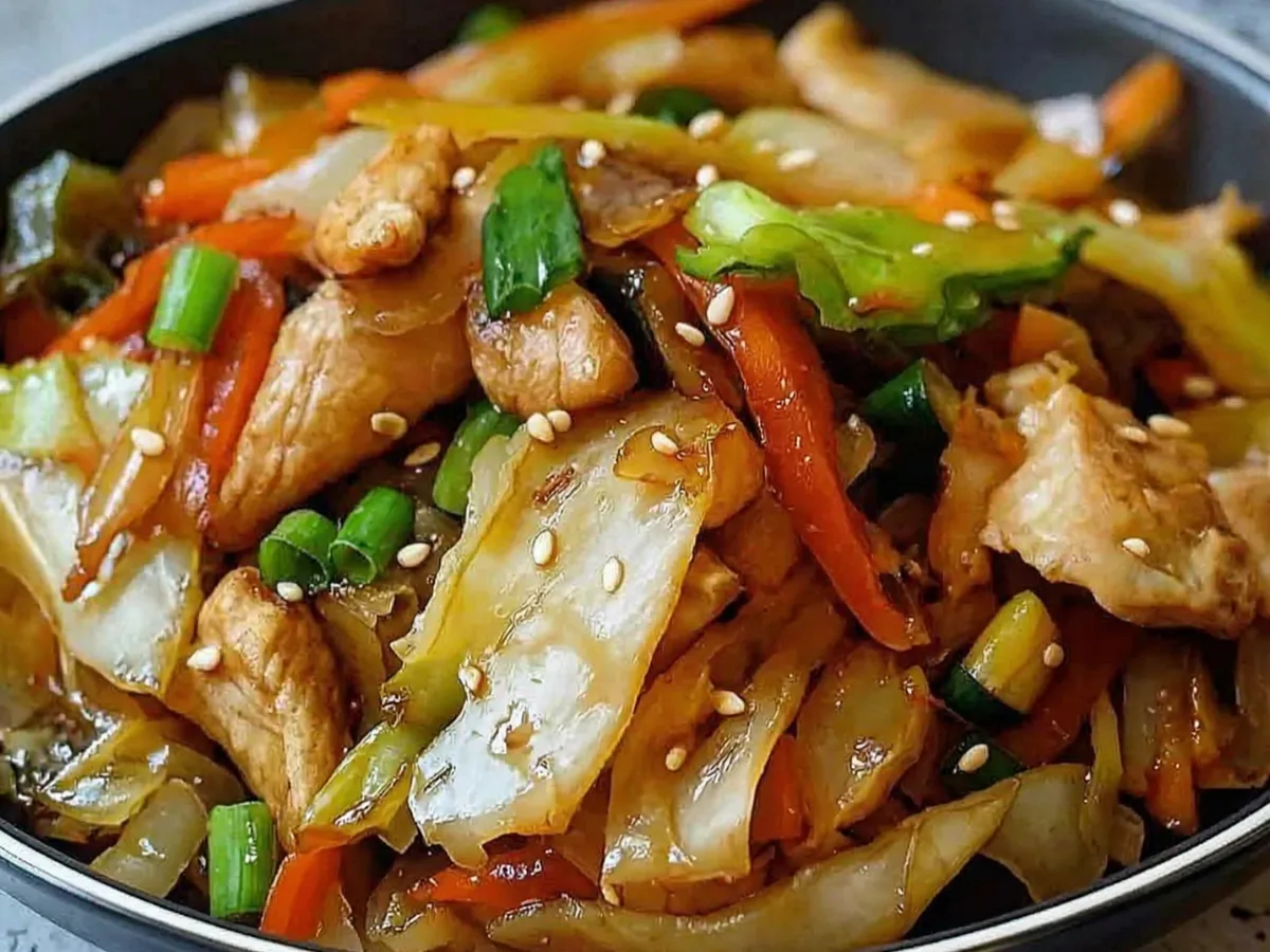 Easy chicken cabbage stir fry 1