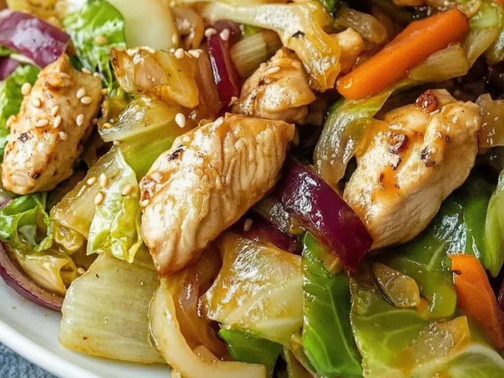 Easy chicken cabbage stir fry 2