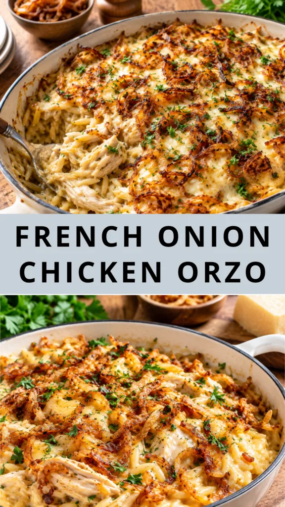 French Onion Chicken Orzo