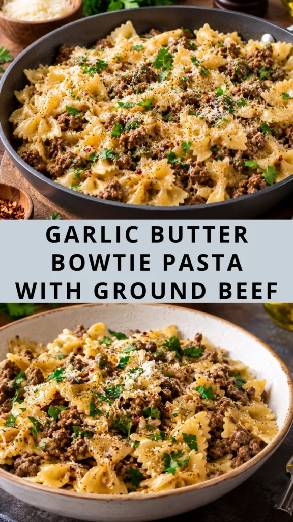 Garlic Butter Bowtie Pasta with Ground Beef 9 SUR 16