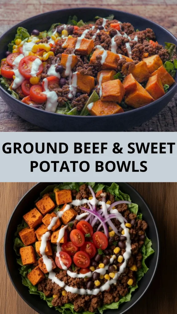 Ground Beef & Sweet Potato Bowls