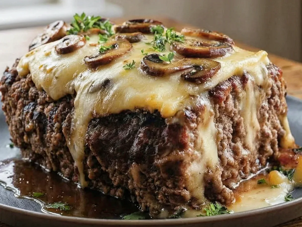 Mushroom Swiss Cheese Meatloaf 1