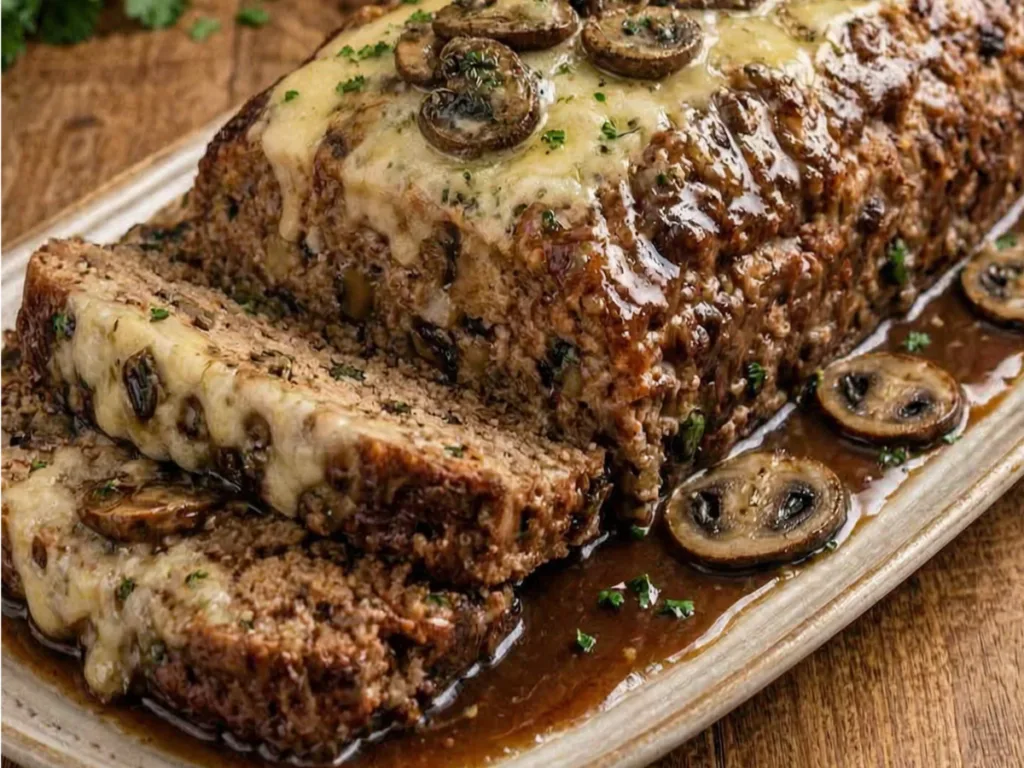 Mushroom Swiss Cheese Meatloaf 2