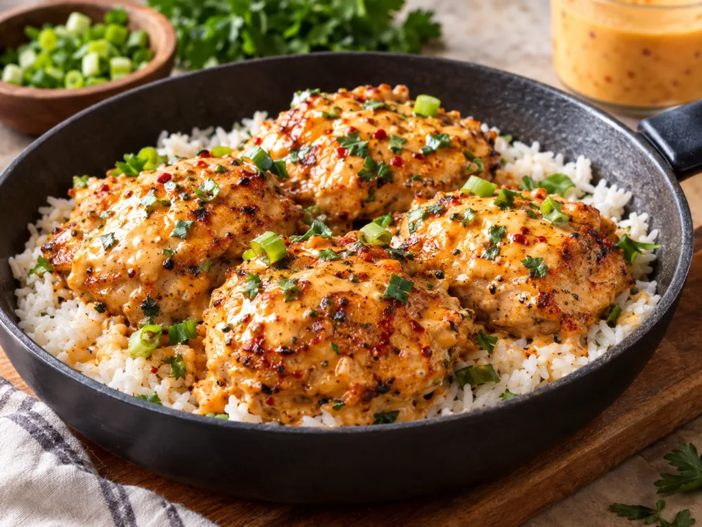 Skillet Bang Bang Chicken Thighs 1