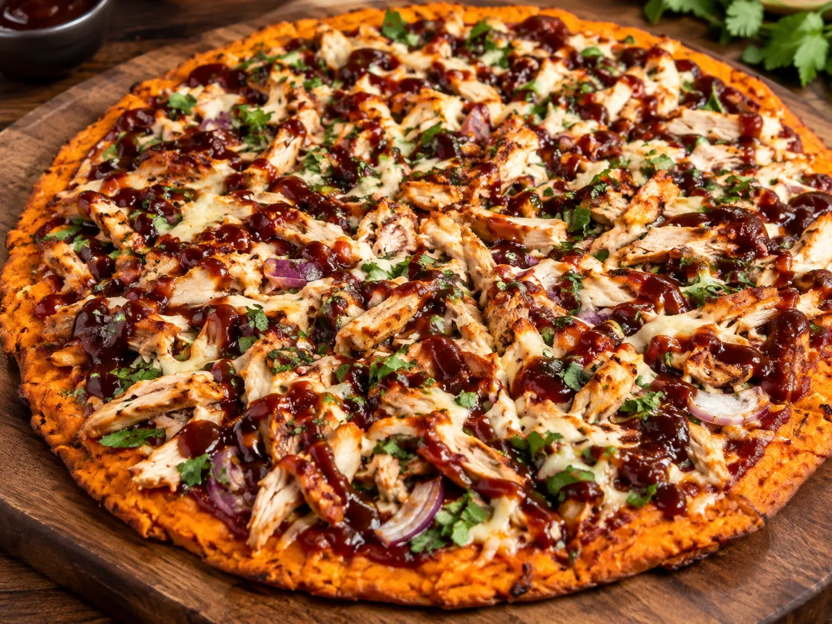 Sweet Potato Pizza with BBQ Chicken 1