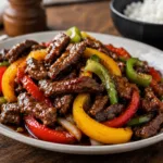 Tender Beef and Colorful Bell Peppers in a Sweet & Tangy Sauce 1