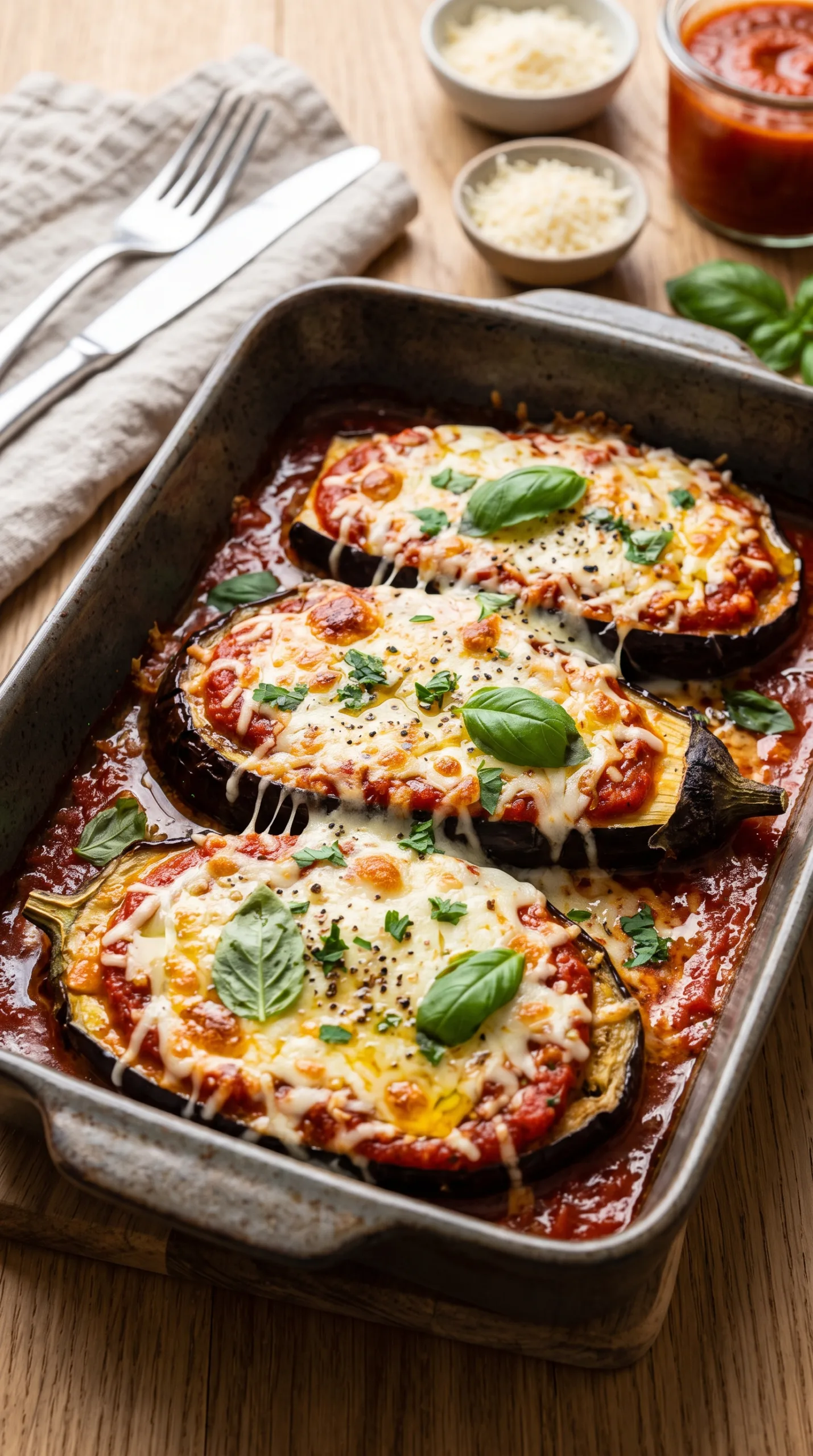 Cheesy Baked Eggplant Steaks