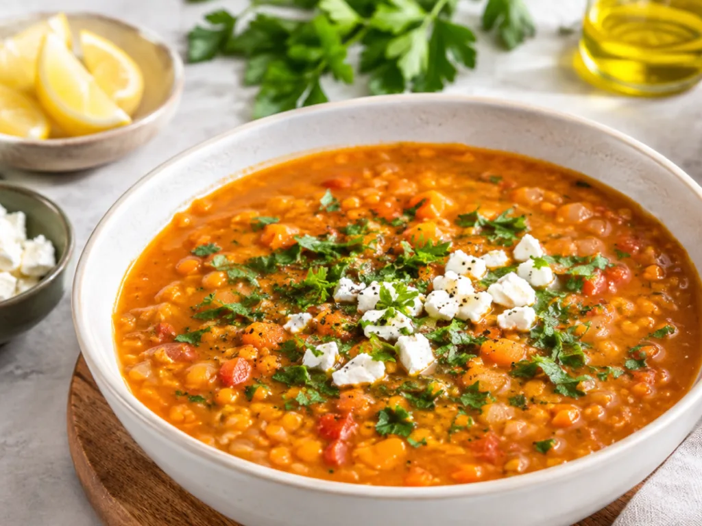 _Cozy Red Lentil Soup Packed With Vegetables 2