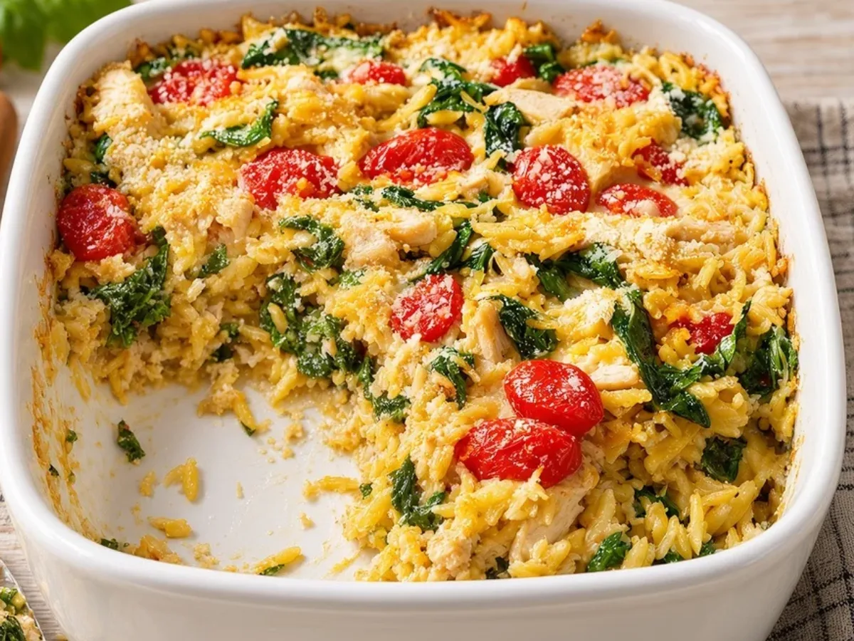 Creamy Chicken Orzo Bake 1