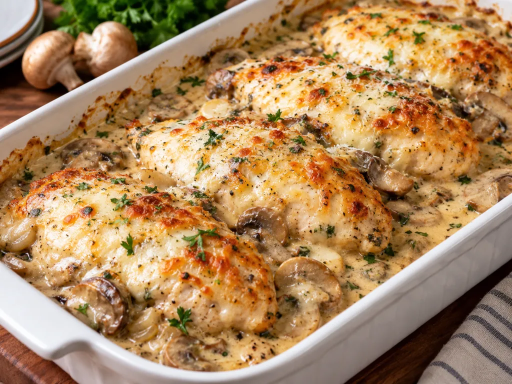Creamy Chicken and Mushroom Bake