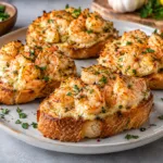 Creamy Garlic Shrimp Toasts