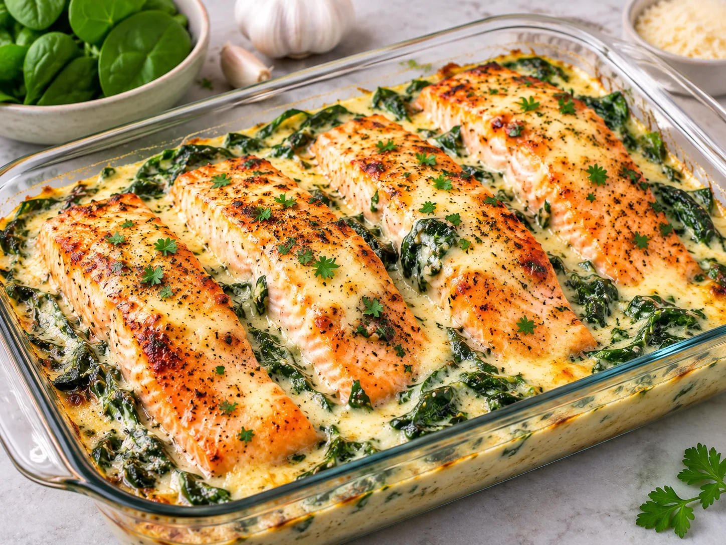 Creamy Spinach Salmon Bake 1