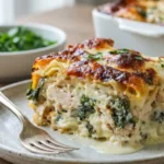 Creamy White Chicken Lasagna with Spinach 1