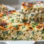 Creamy White Chicken Lasagna with Spinach 2