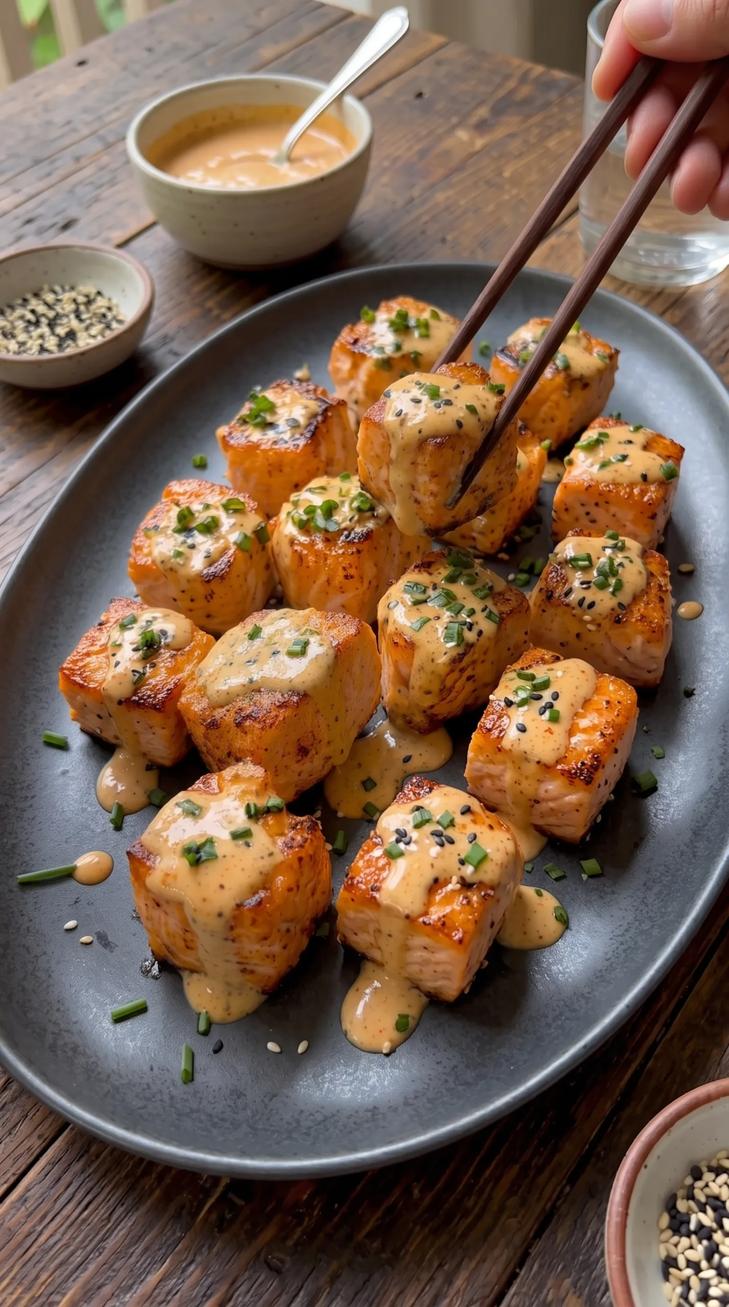 Crispy Bang Bang Salmon Bites