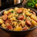 Crockpot Sausage, Sauerkraut and Potatoes 1