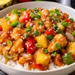 Crockpot Sticky Sweet & Sour Chicken with Pineapple