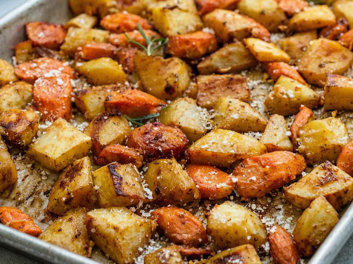EASY OVEN ROASTED CARROTS & POTATOES 1