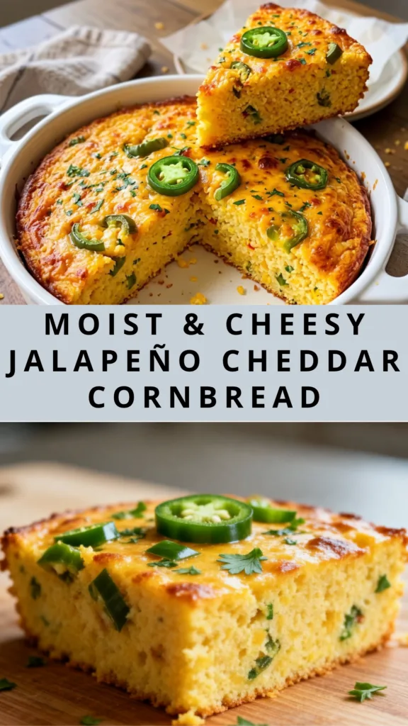 EASY SKILLET CORNBREAD WITH CHEDDAR & JALAPEÑOS