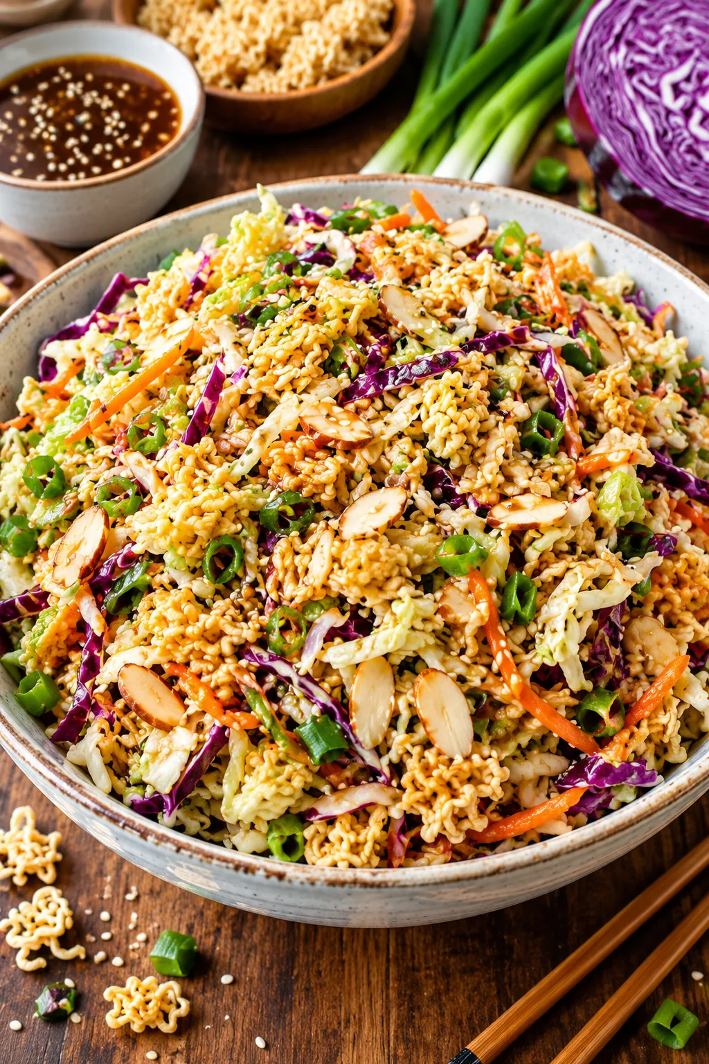 Easy Asian Crunch Ramen Slaw