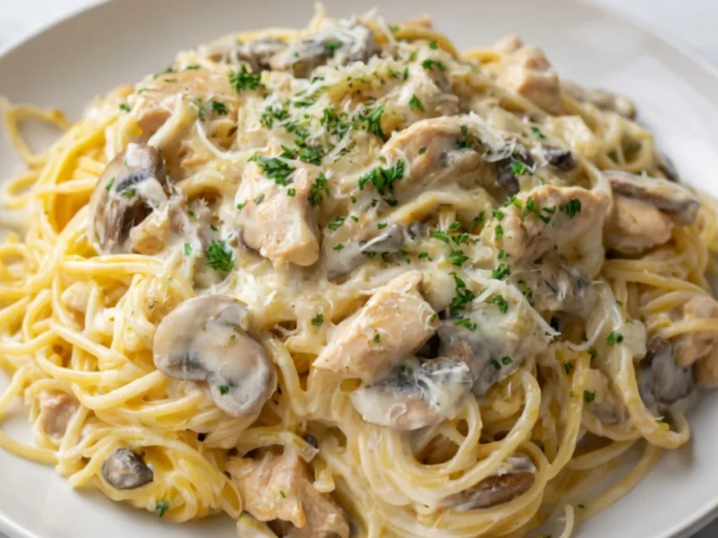 Creamy Chicken Tetrazzini : Easy Baked Chicken Tetrazzini with Mozzarella 2
