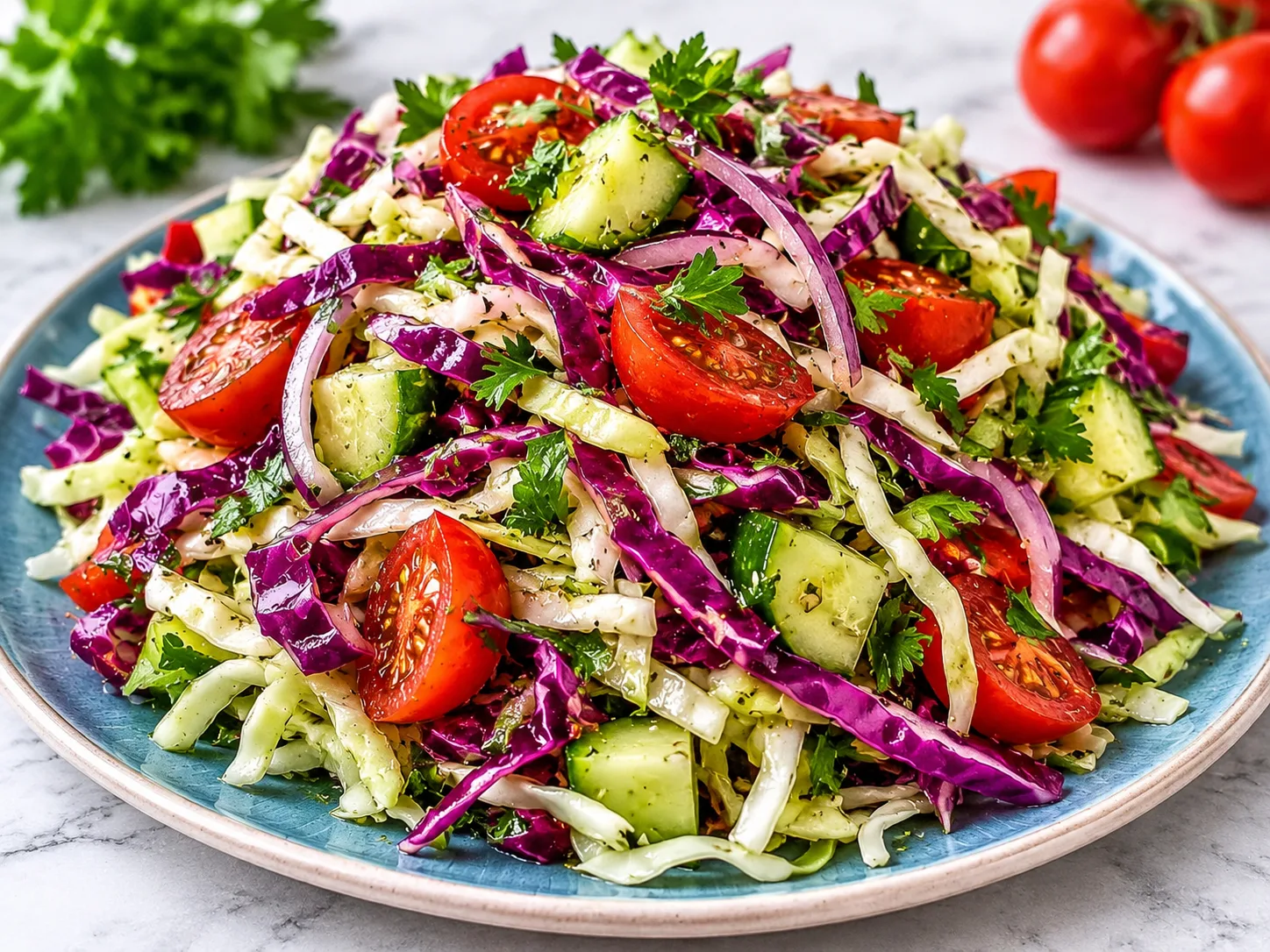 Fresh Mediterranean Cabbage Slaw