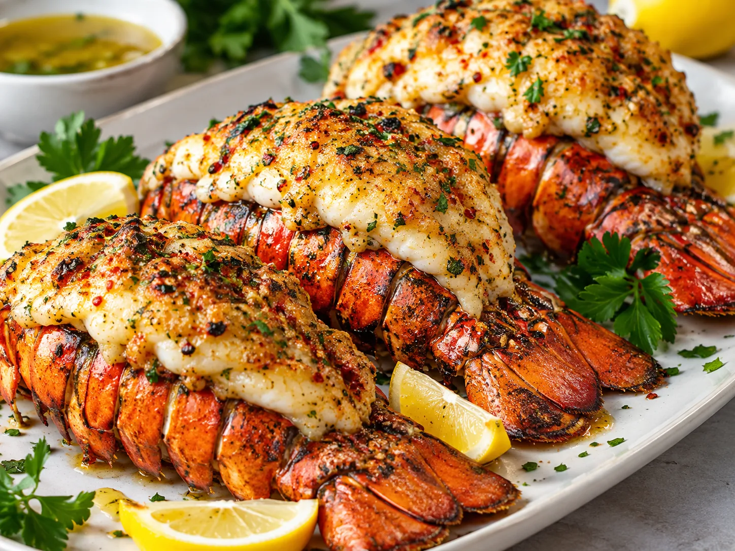 Garlic Butter Baked Lobster Tails