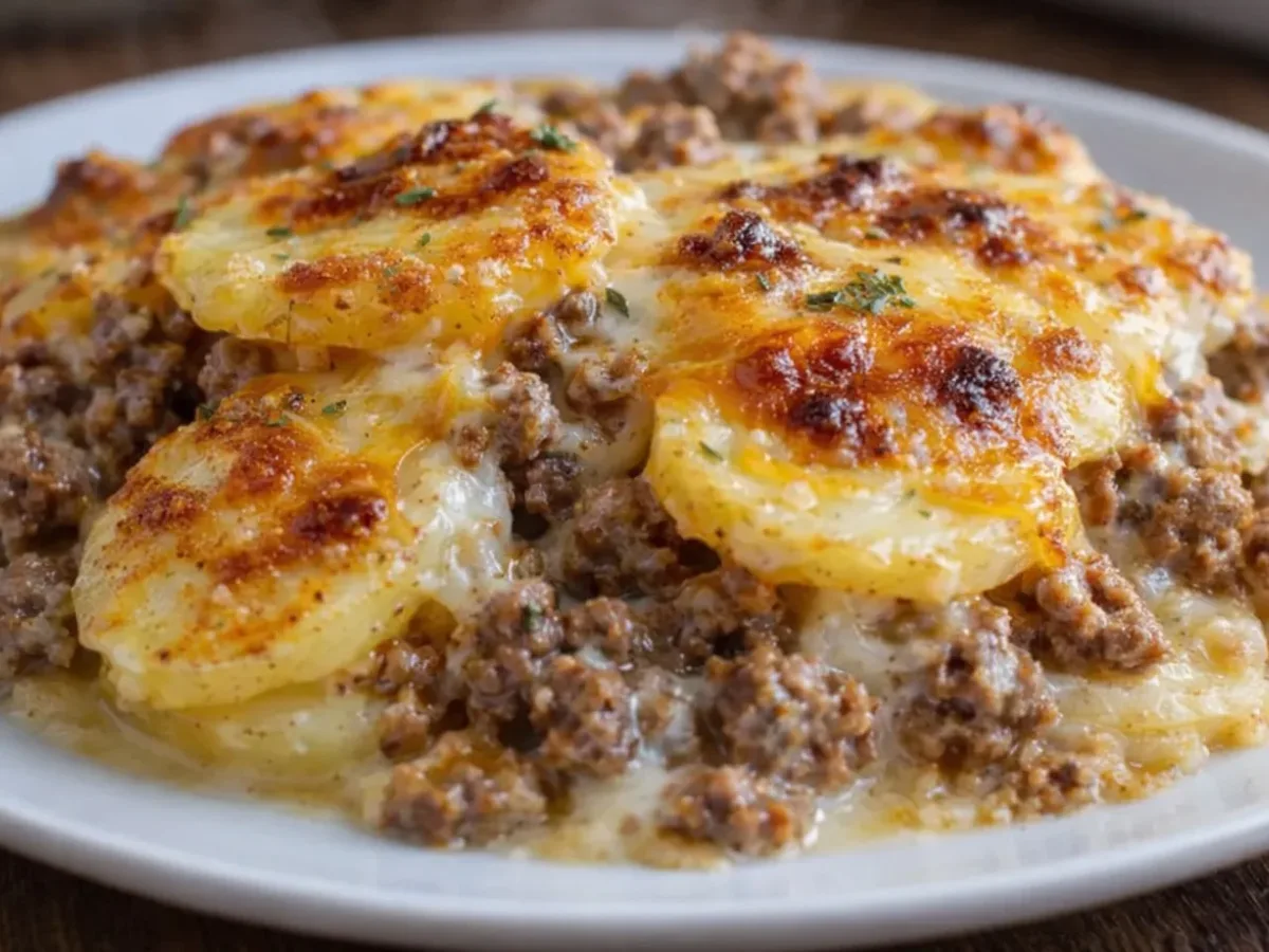 Hamburger and Potatoes Family Dinner 1