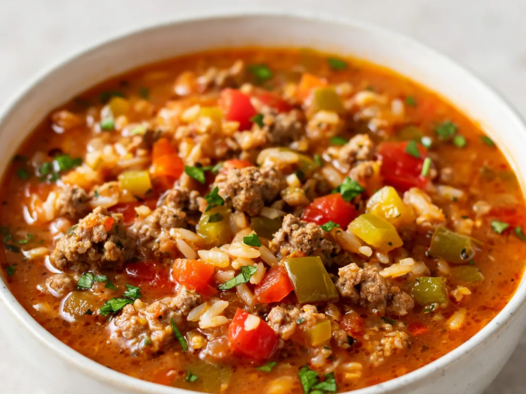 Homemade Stuffed Pepper Soup Recipe with Rice 2