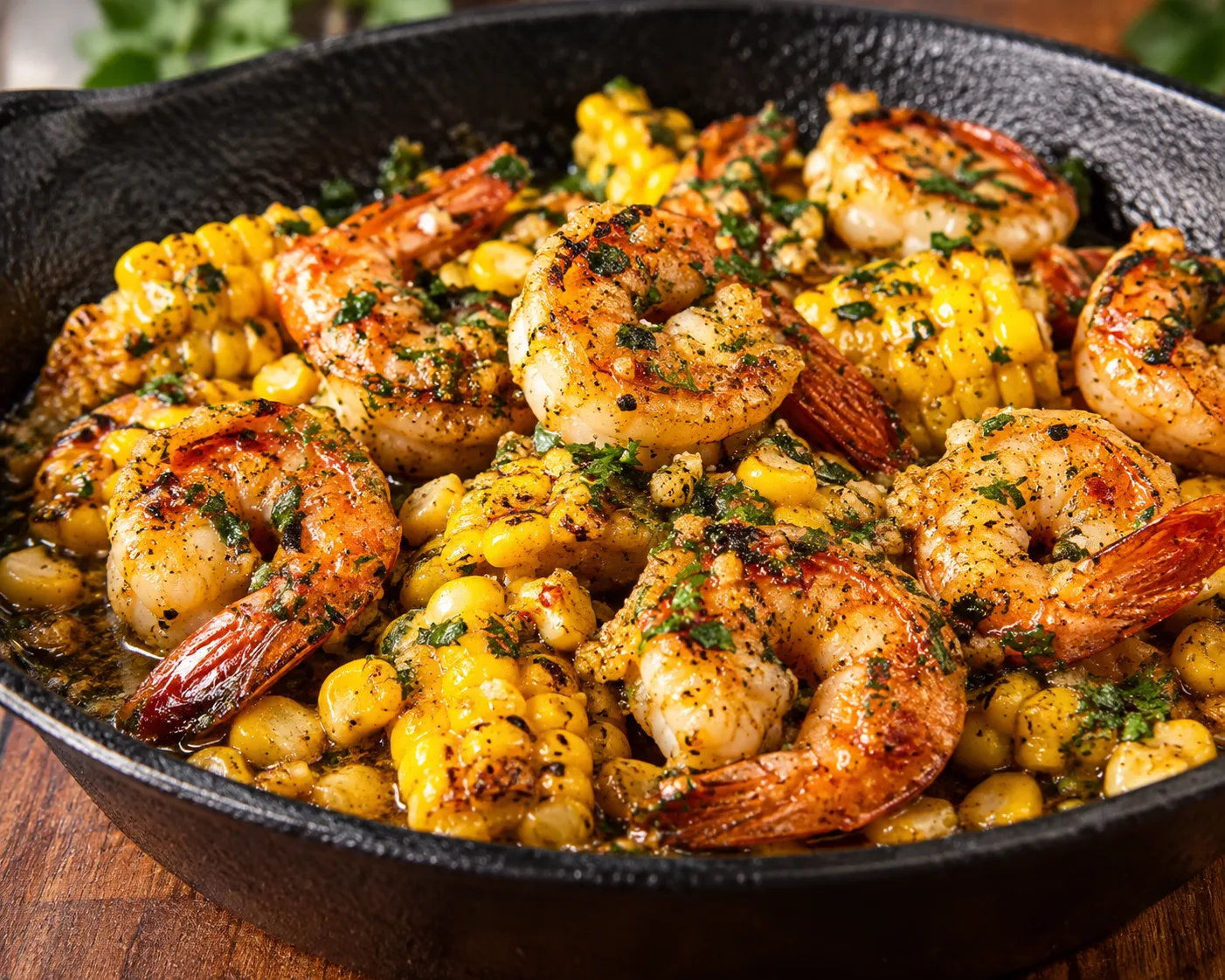 Juicy Garlic Butter Shrimp with Sweet Corn